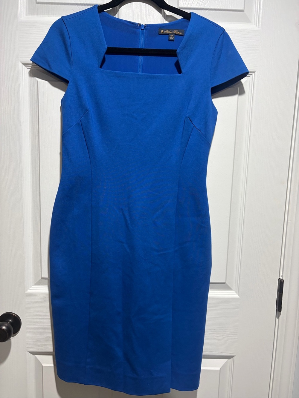 Brooks Brothers Cobalt Blue Square Neck Midi Dress